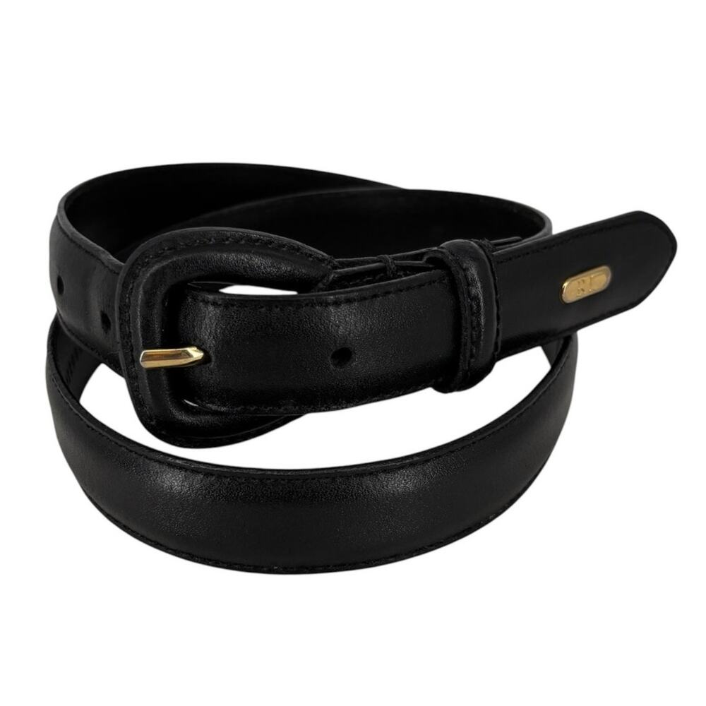 Ralph Lauren Black Leather Belt Womens Medium Adjustable Black